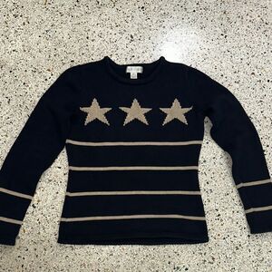 Navy star 100% cotton sweater XS Casual Corner